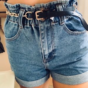 {thrifted} Leather & Chain Belt